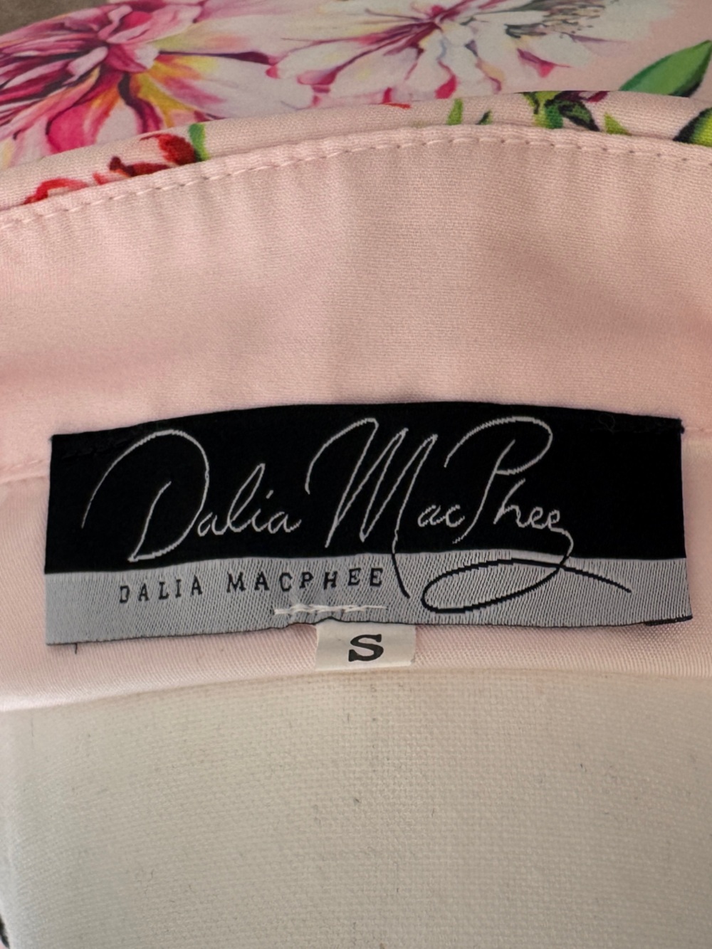 DALIA MACPHEE Pink Floral Long-Sleeve Shirt Dress with Tie Waist - S - Picture 8 of 8